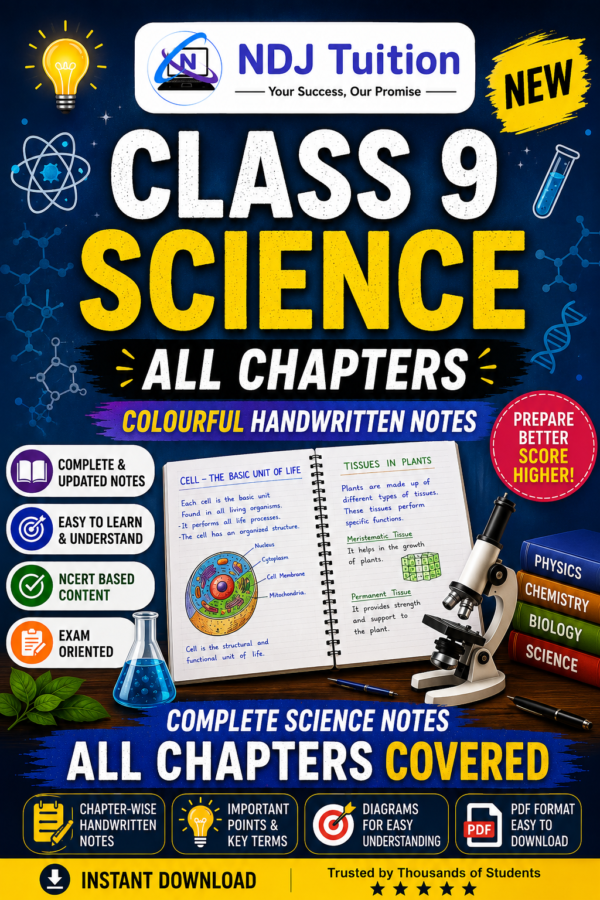 Class 9th Science Colourful Handwritten Notes New Book 2026-27